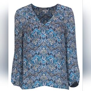 ❤ JOIE SILK V NECK PAISLEY PRINT FLOWY TOP / SHIRT / BLOUSE, SIZE SMALL